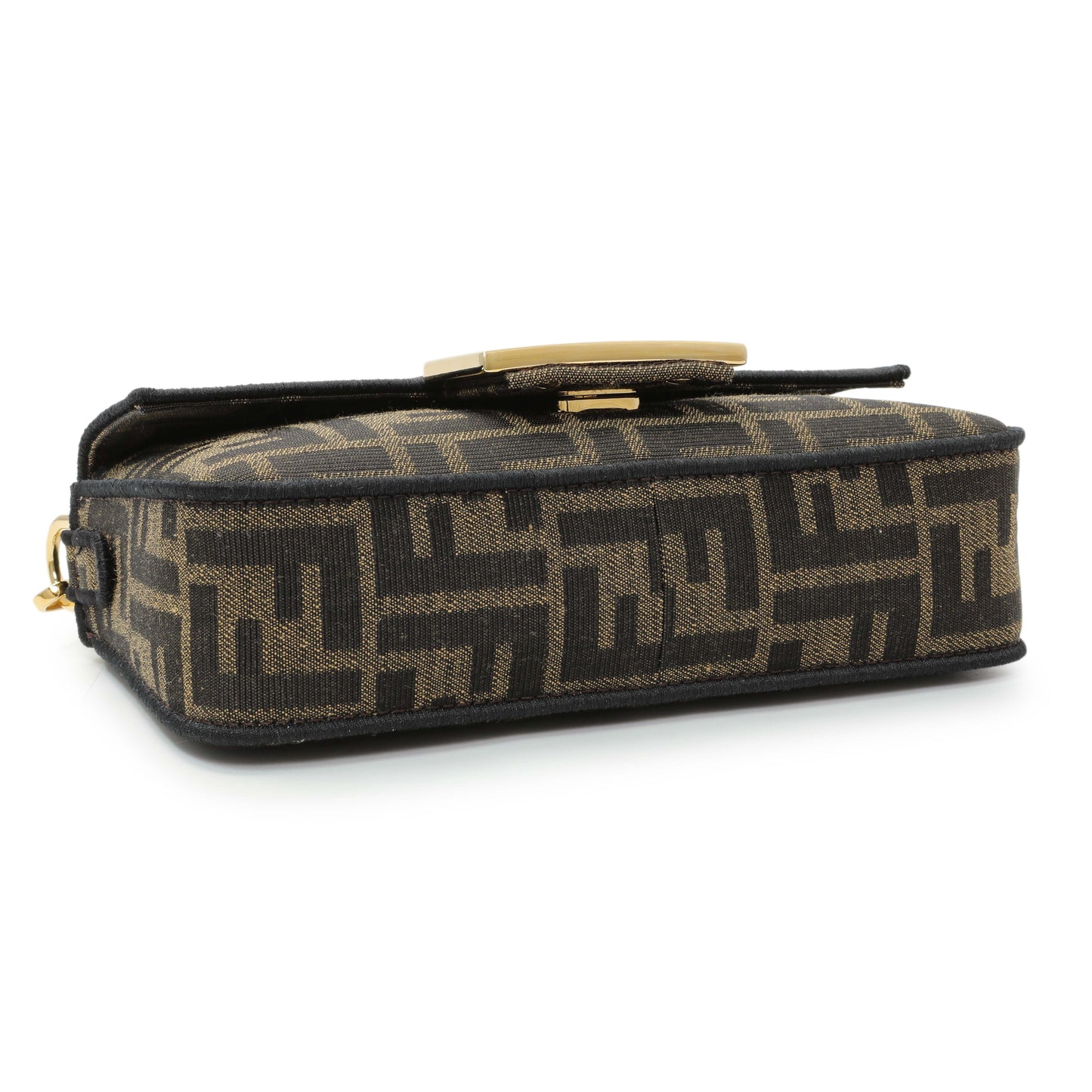Exclusive Fendi Fabric Jacquard FF 1974 Mini Baguette — Back View