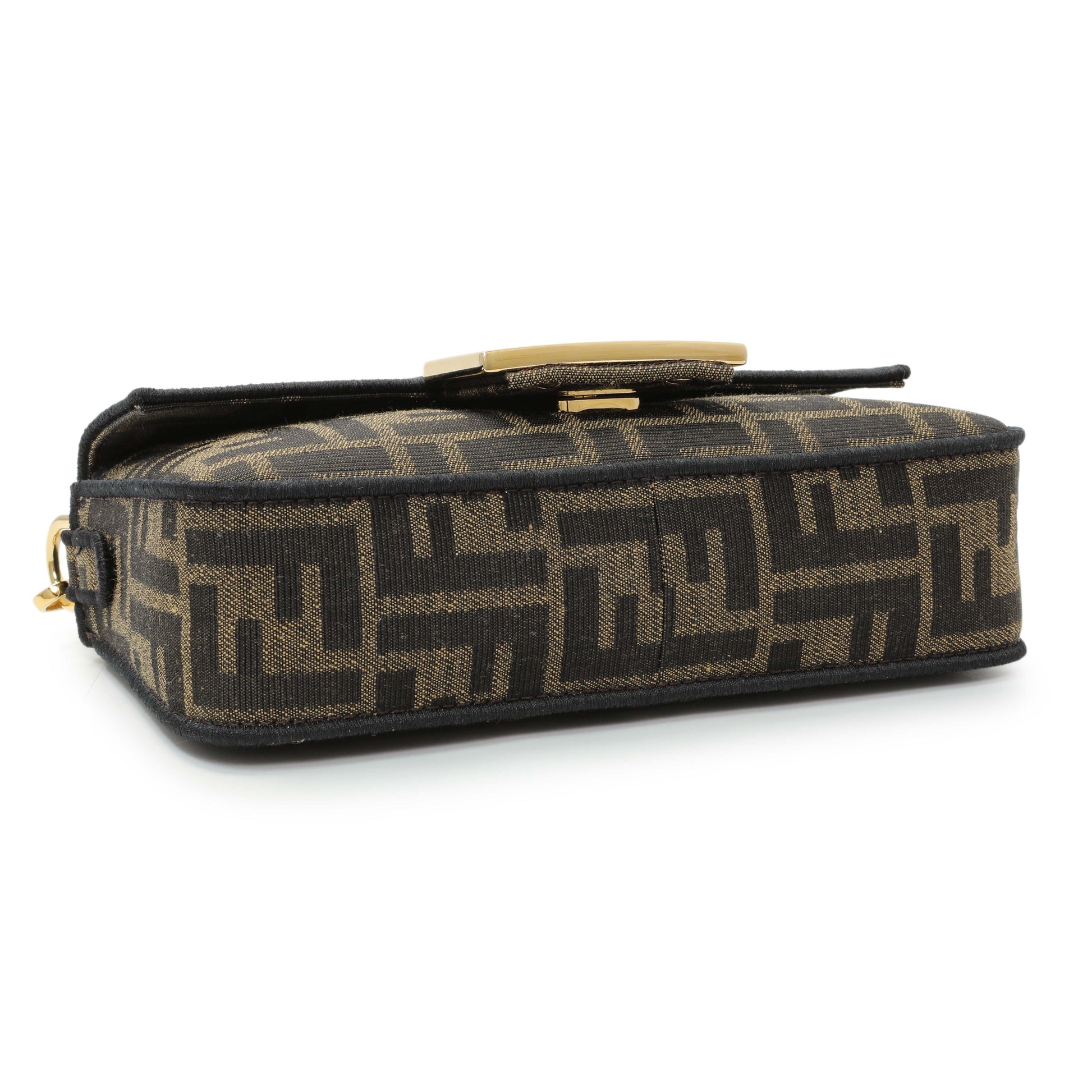 Exclusive Fendi Fabric Jacquard FF 1974 Mini Baguette — Back View