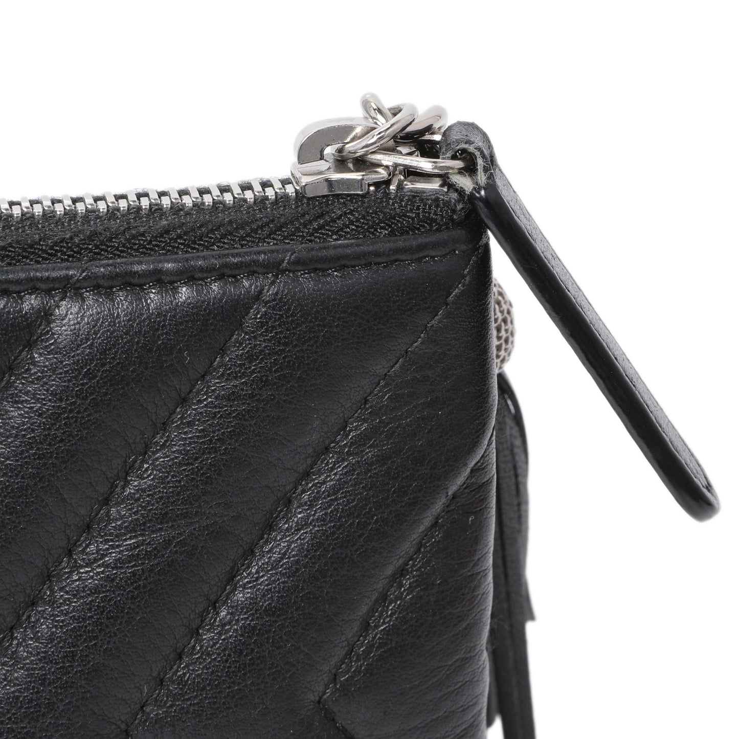 Exclusive Chanel Black Calfskin Tassel Small Cosmetic Pouch — Alternate View 9