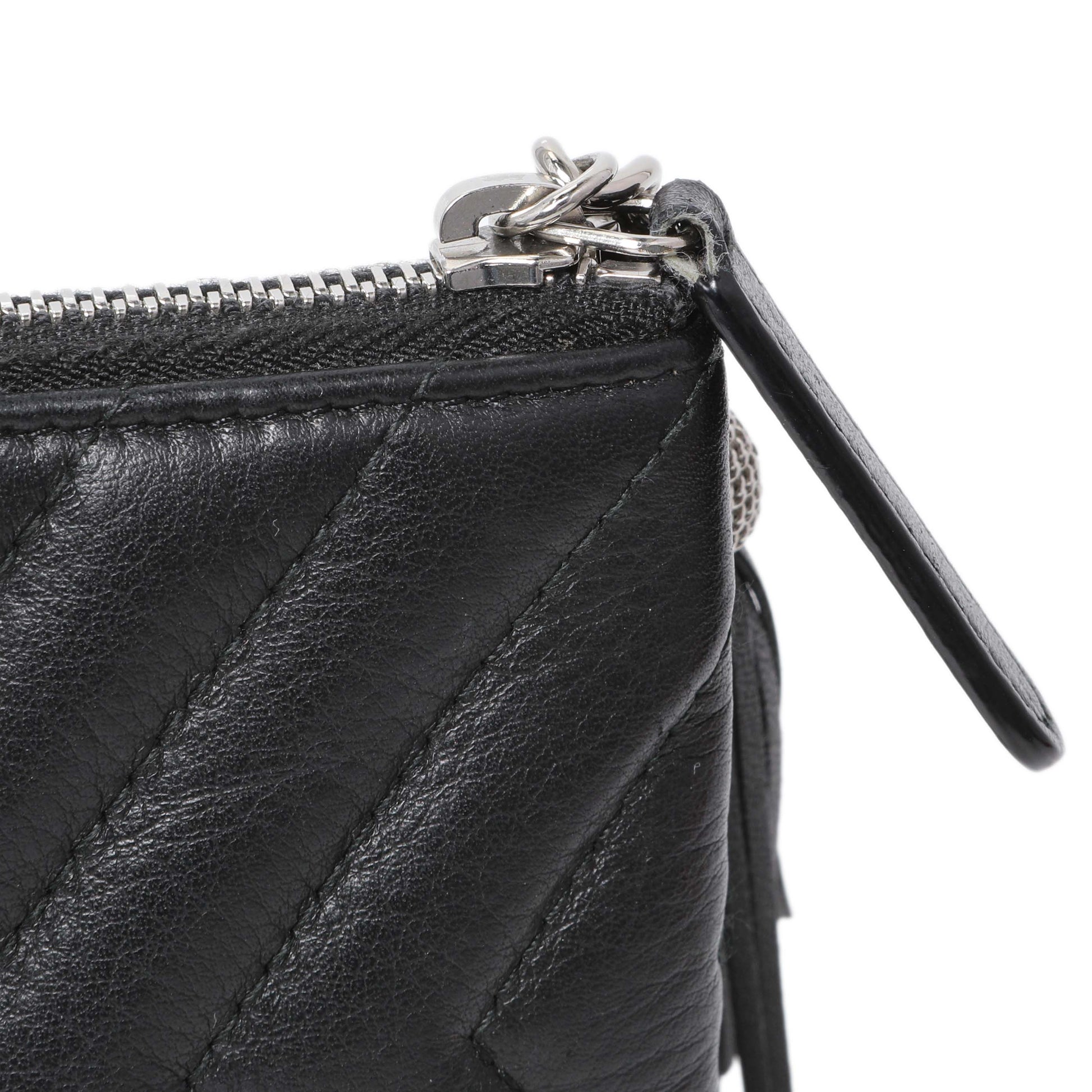 Exclusive Chanel Black Calfskin Tassel Small Cosmetic Pouch — Alternate View 9