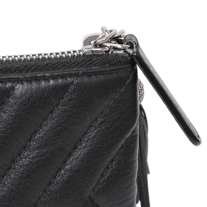 Exclusive Chanel Black Calfskin Tassel Small Cosmetic Pouch — Alternate View 9
