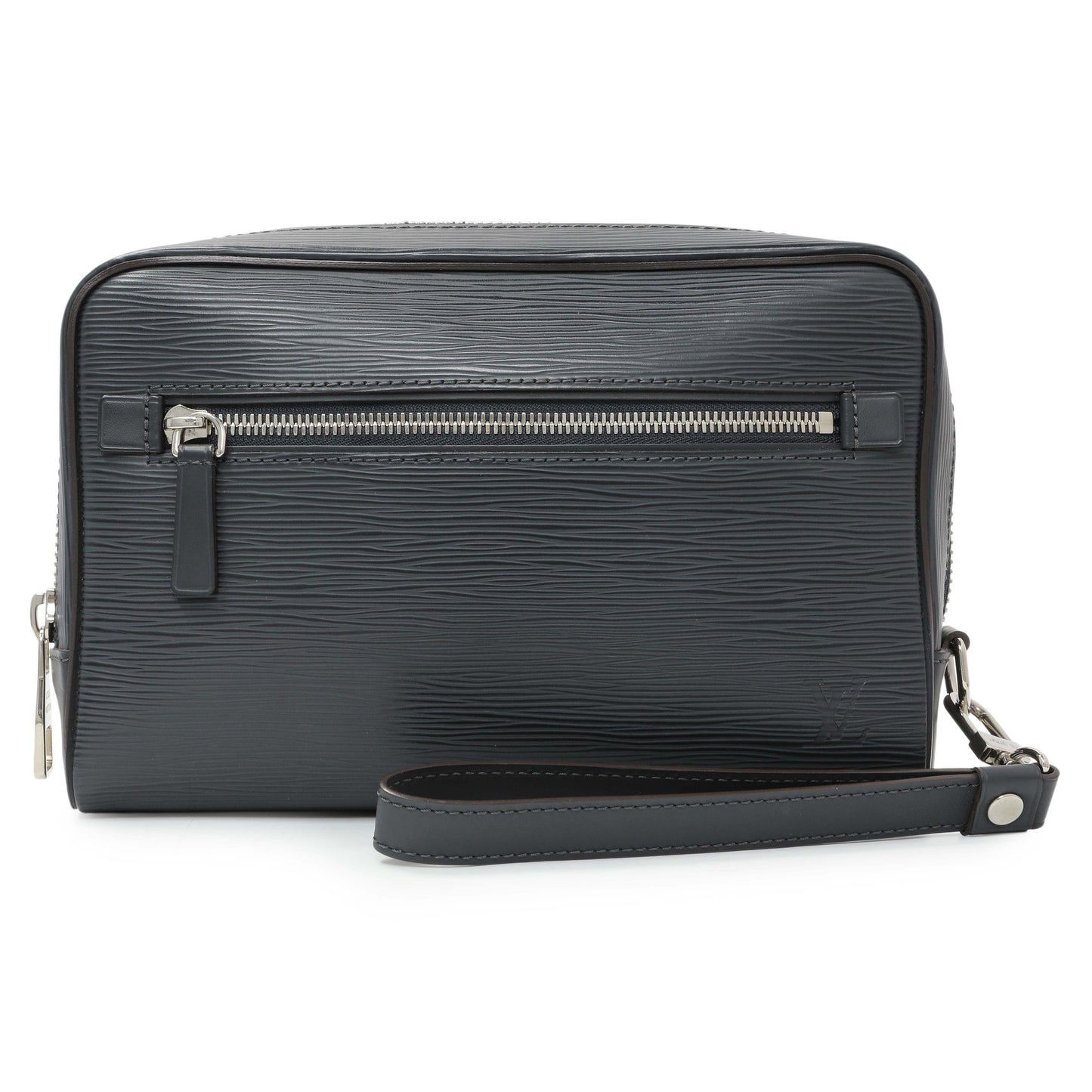 Exclusive Louis Vuitton Navy Epi Kasai Clutch — Front View