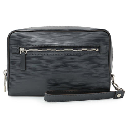 Exclusive Louis Vuitton Navy Epi Kasai Clutch — Front View
