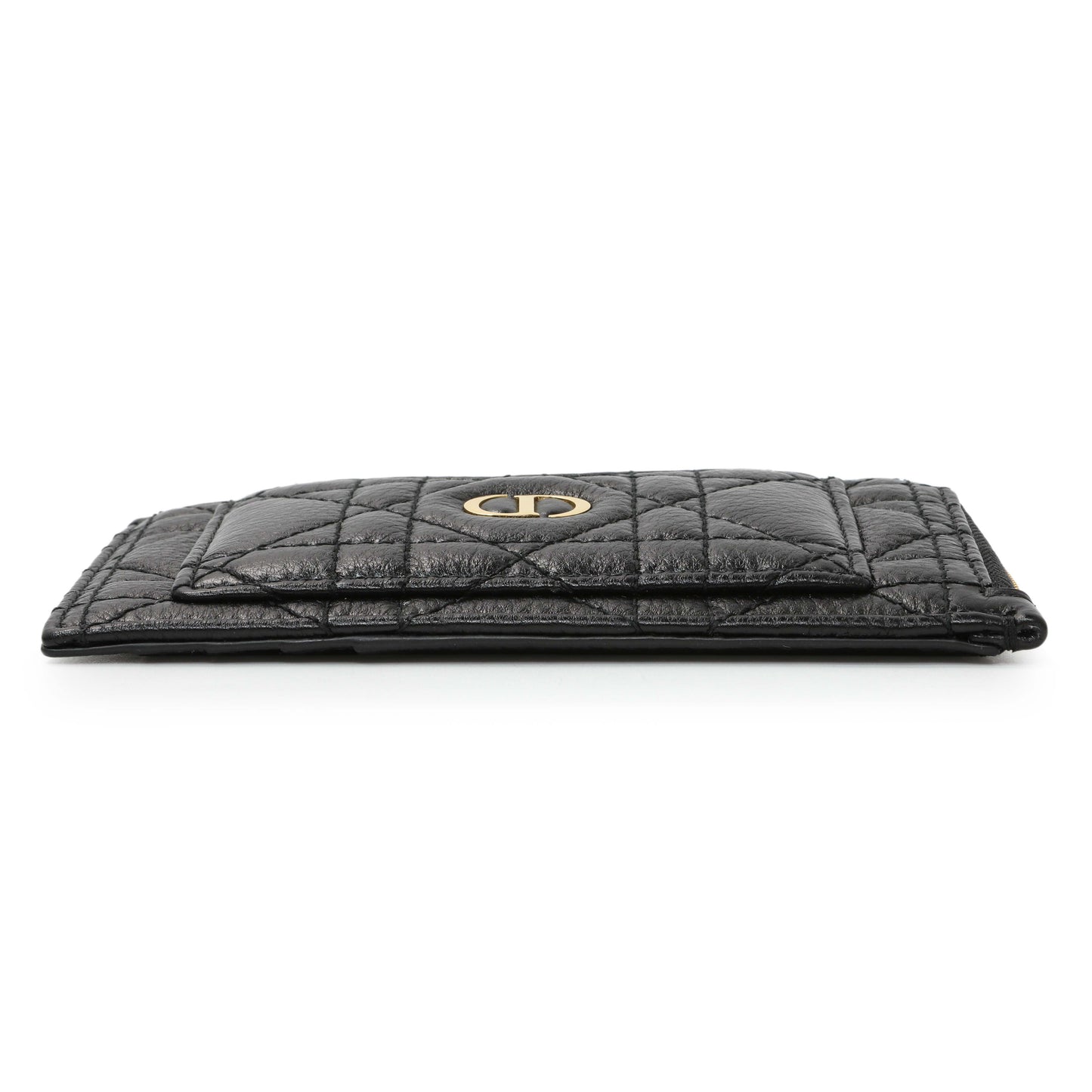 Exclusive Christian Dior Supple Calfskin Cannage Lady Dior Cosmos Zipped Card Holder — Back View