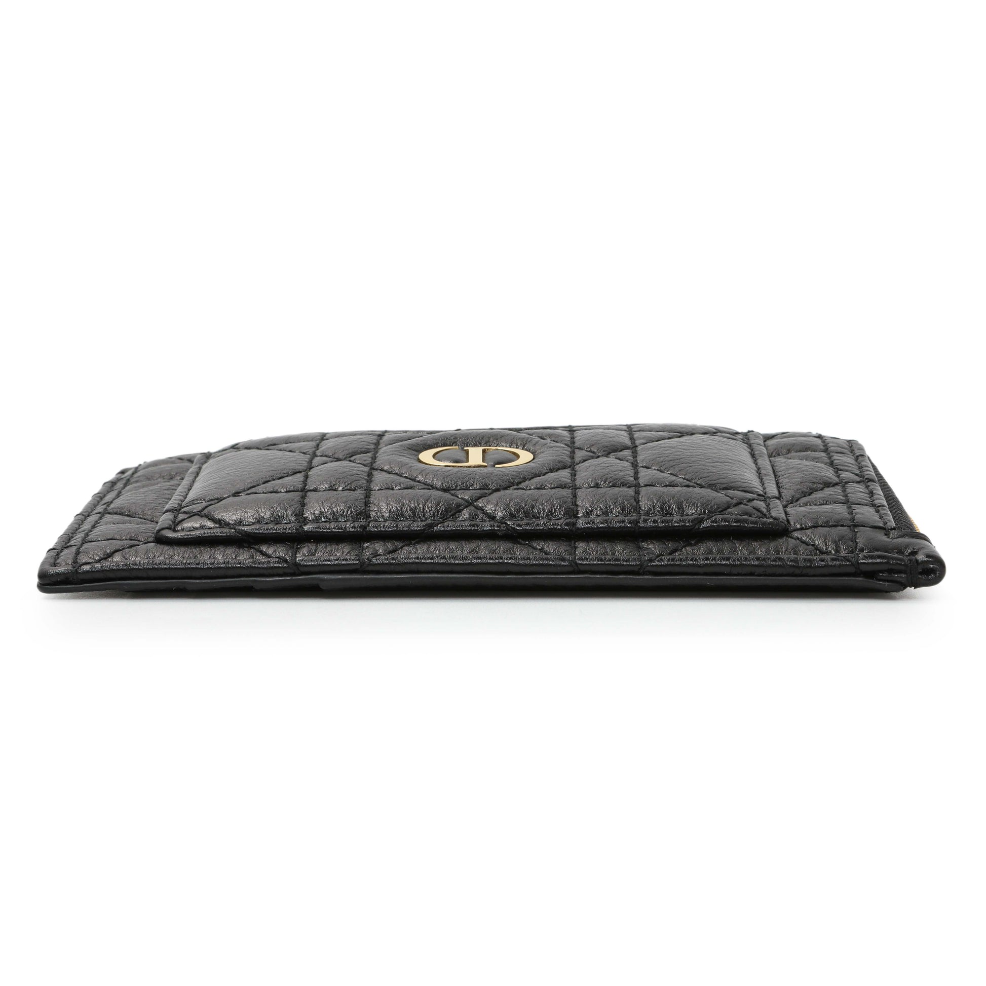 Exclusive Christian Dior Supple Calfskin Cannage Lady Dior Cosmos Zipped Card Holder — Back View