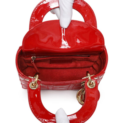 Exclusive Christian Dior Red Patent Cannage Mini Lady Dior — Alternate View 8