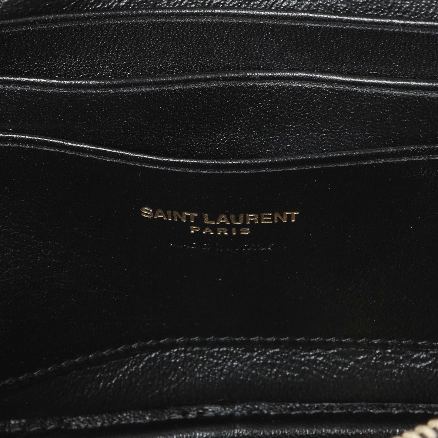 Exclusive Saint Laurent Navy Grain De Poudre Matelasse Monogram Mini Lou Camera Bag — Detail View