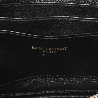 Exclusive Saint Laurent Navy Grain De Poudre Matelasse Monogram Mini Lou Camera Bag — Detail View