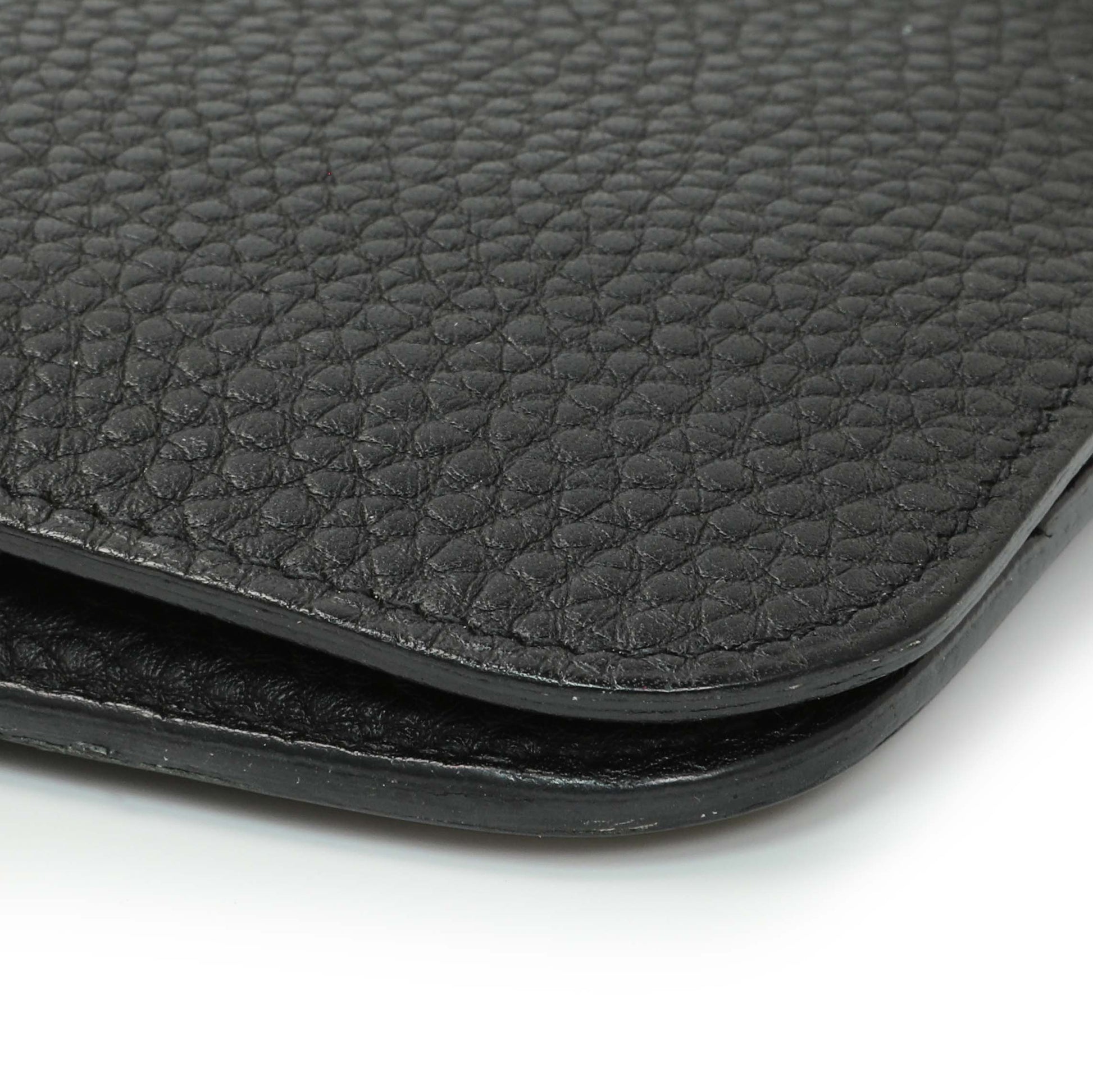 Exclusive Hermes Black Togo Dogon Duo Wallet — Top View