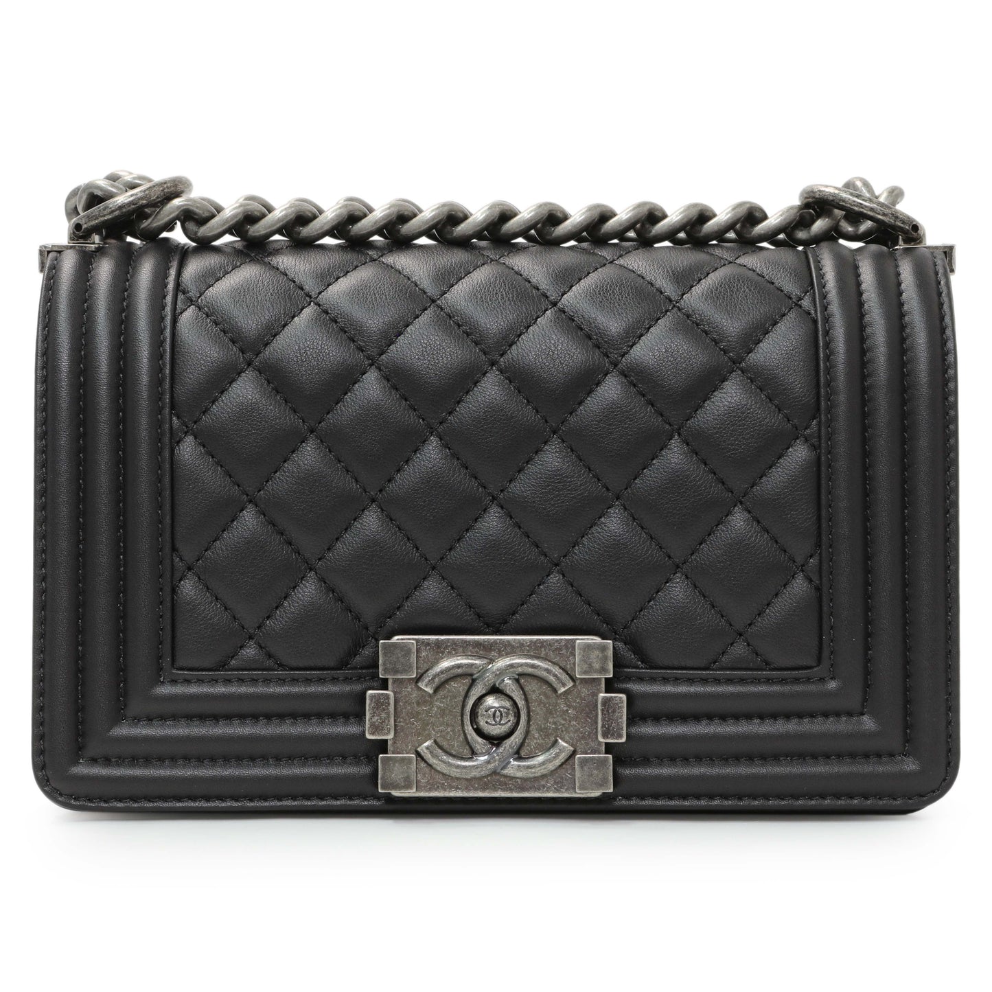 Exclusive Chanel Black Quilted Calfskin Small Boy Flap — Side View