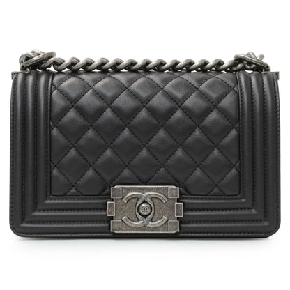 Exclusive Chanel Black Quilted Calfskin Small Boy Flap — Side View