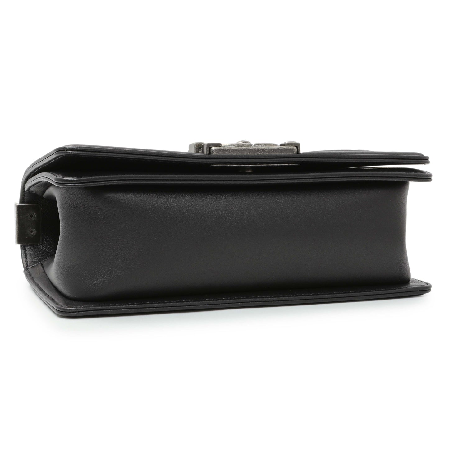 Exclusive Chanel Black Quilted Calfskin Small Boy Flap — Top View
