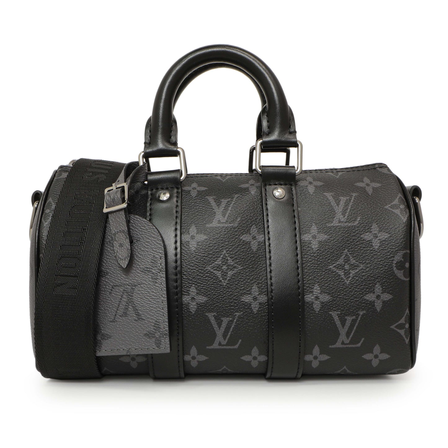 Exclusive Louis Vuitton Monogram Eclipse Keepall Bandouliere 25 — Front View