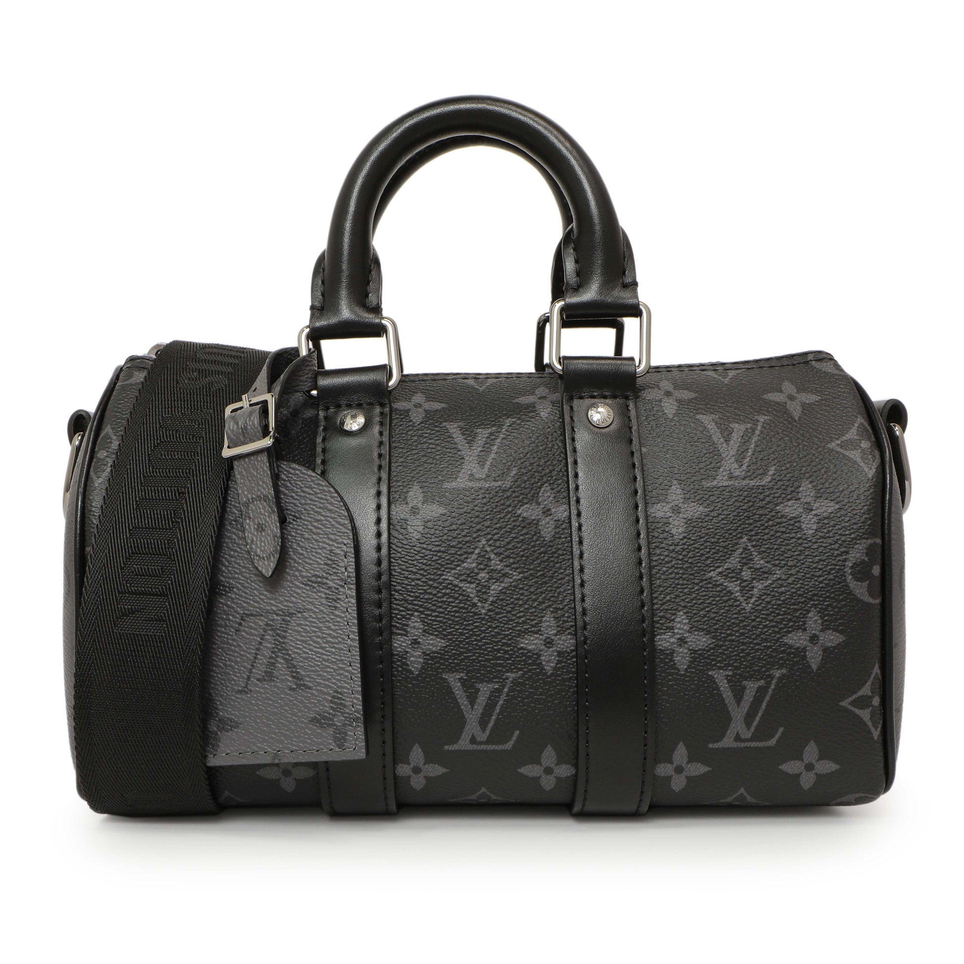 Exclusive Louis Vuitton Monogram Eclipse Keepall Bandouliere 25 — Front View