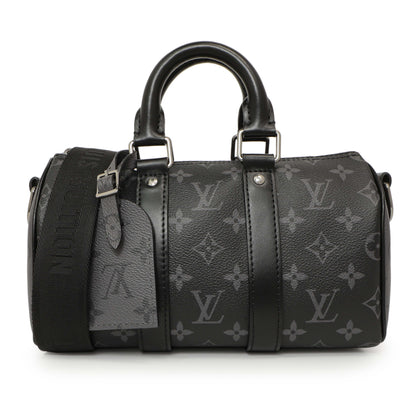 Exclusive Louis Vuitton Monogram Eclipse Keepall Bandouliere 25 — Front View