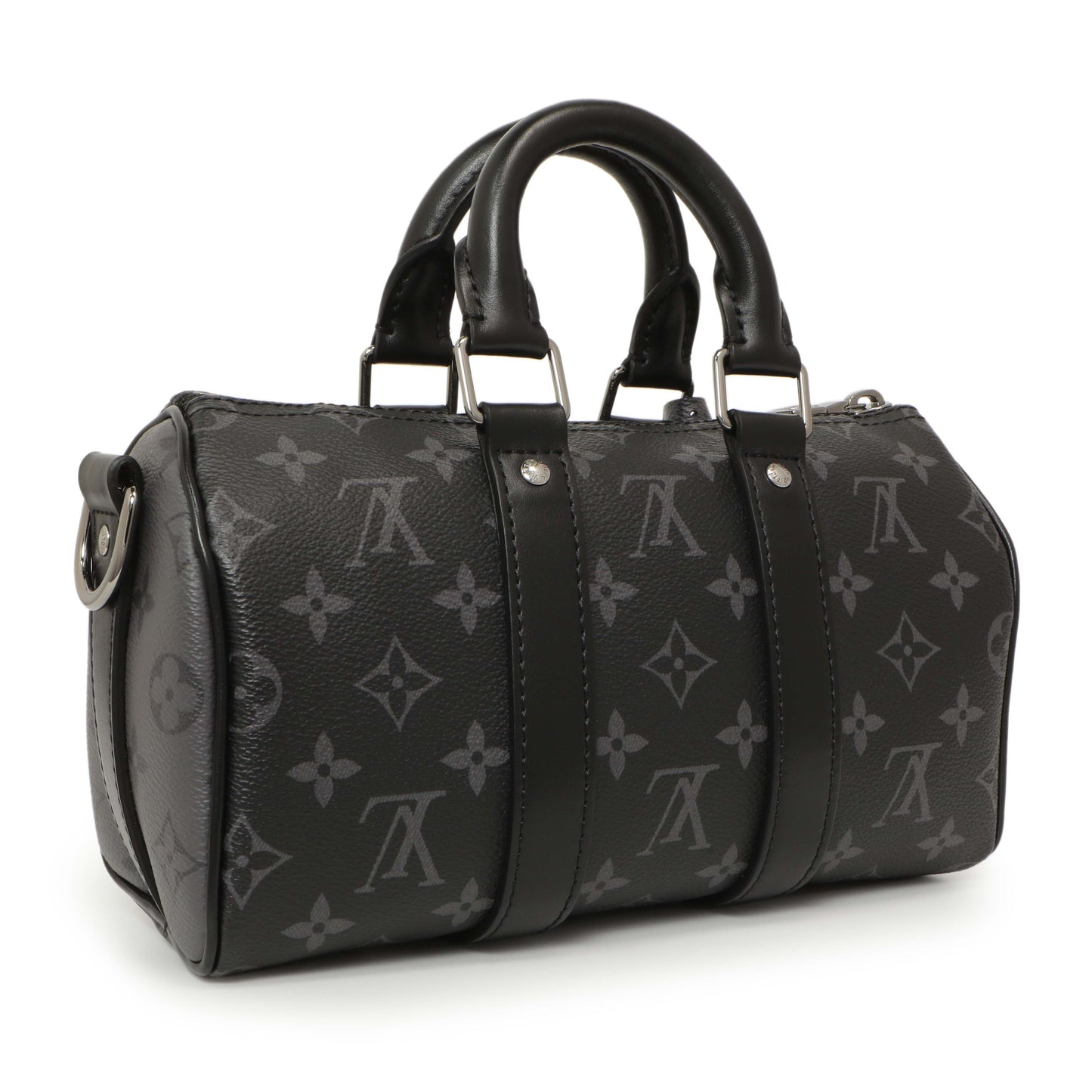Exclusive Louis Vuitton Monogram Eclipse Keepall Bandouliere 25 — Side View