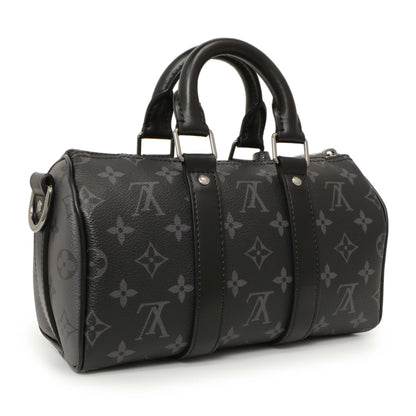 Exclusive Louis Vuitton Monogram Eclipse Keepall Bandouliere 25 — Side View