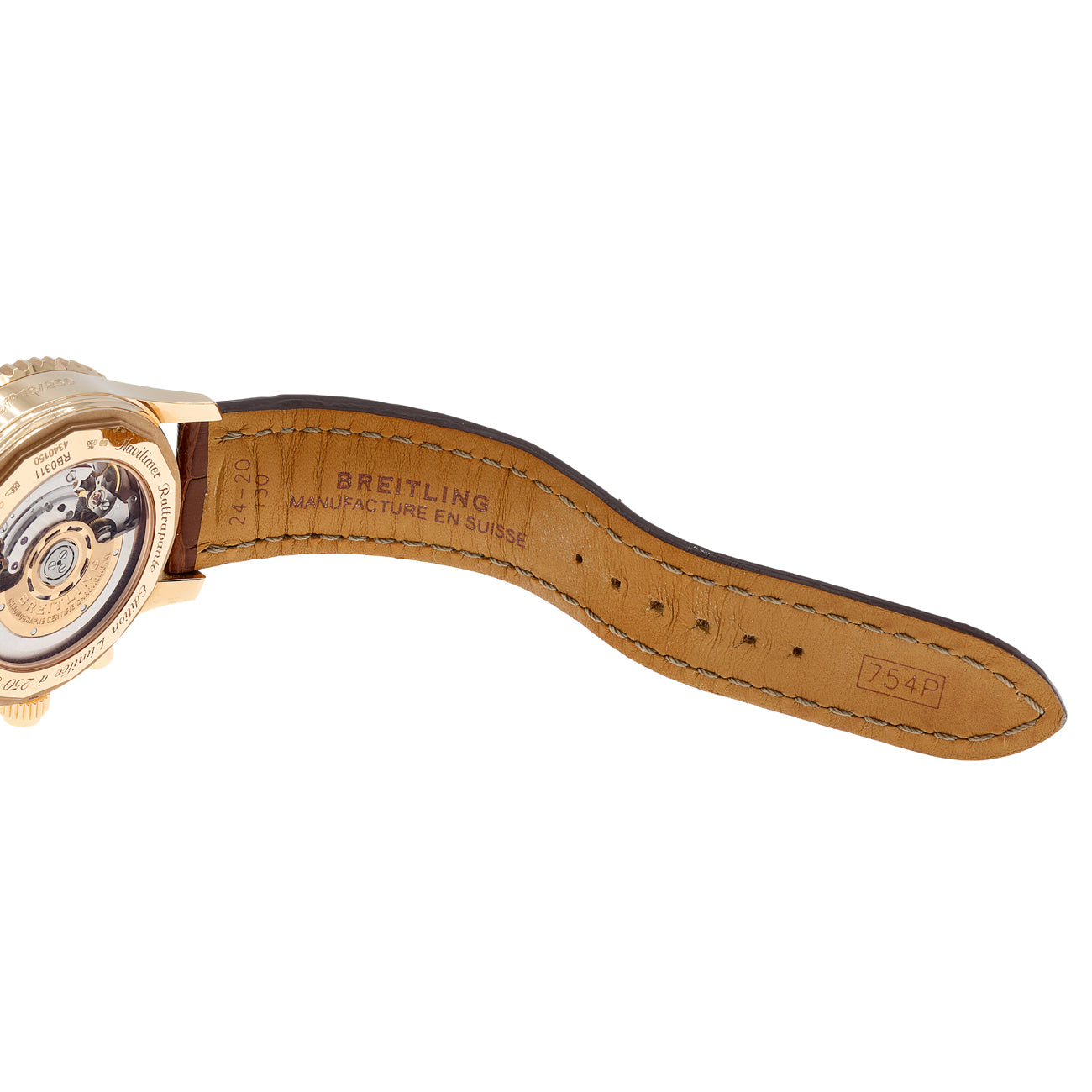 Exclusive Breitling 18K Rose Gold Navitimer Rattrapante RB0311 — Detail View