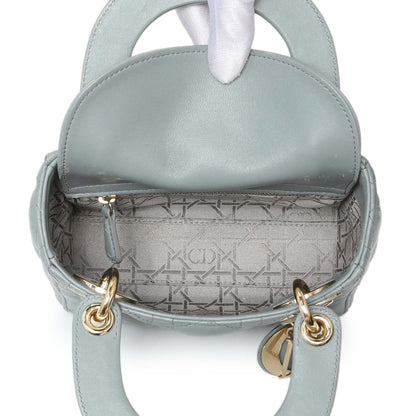 Exclusive Christian Dior Grey Lambskin Cannage Mini Lady Dior — Alternate View 8