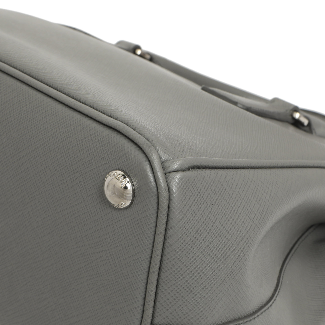 Exclusive Prada Marmo Saffiano Small Galleria Double Zip Tote — Detail View