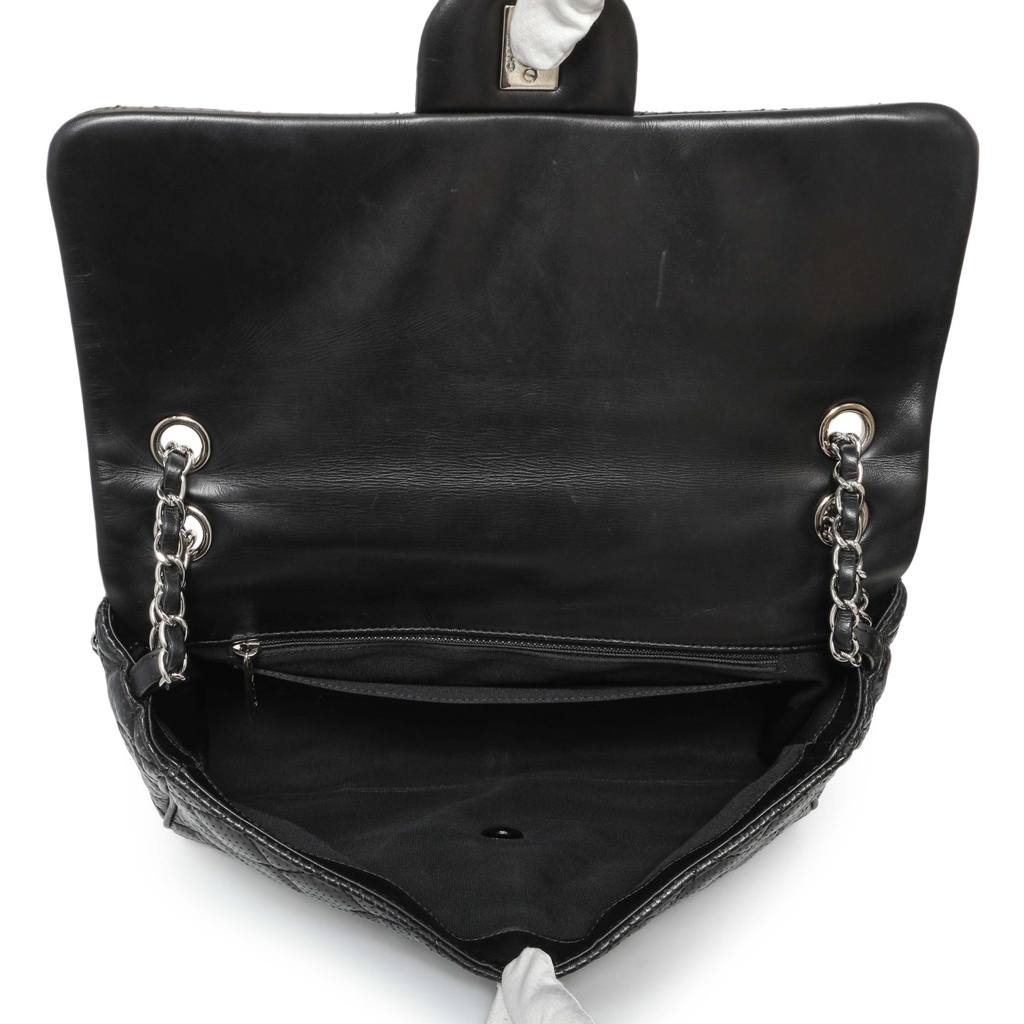 Exclusive Chanel Black Perforated Lambskin Punch Flap — Alternate View 8
