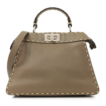 Exclusive Fendi Cuoio Romano Selleria Small Peekaboo I SEE U Satchel — Front View