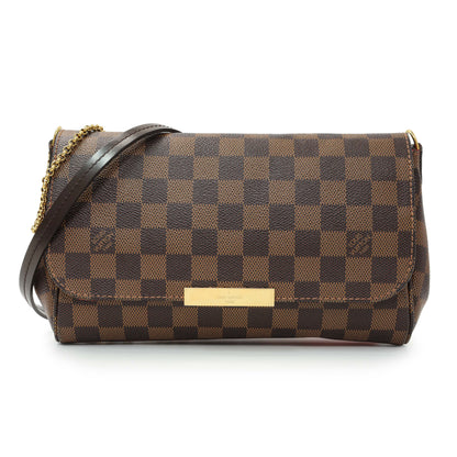 Exclusive Louis Vuitton Damier Ebene Favorite MM — Front View