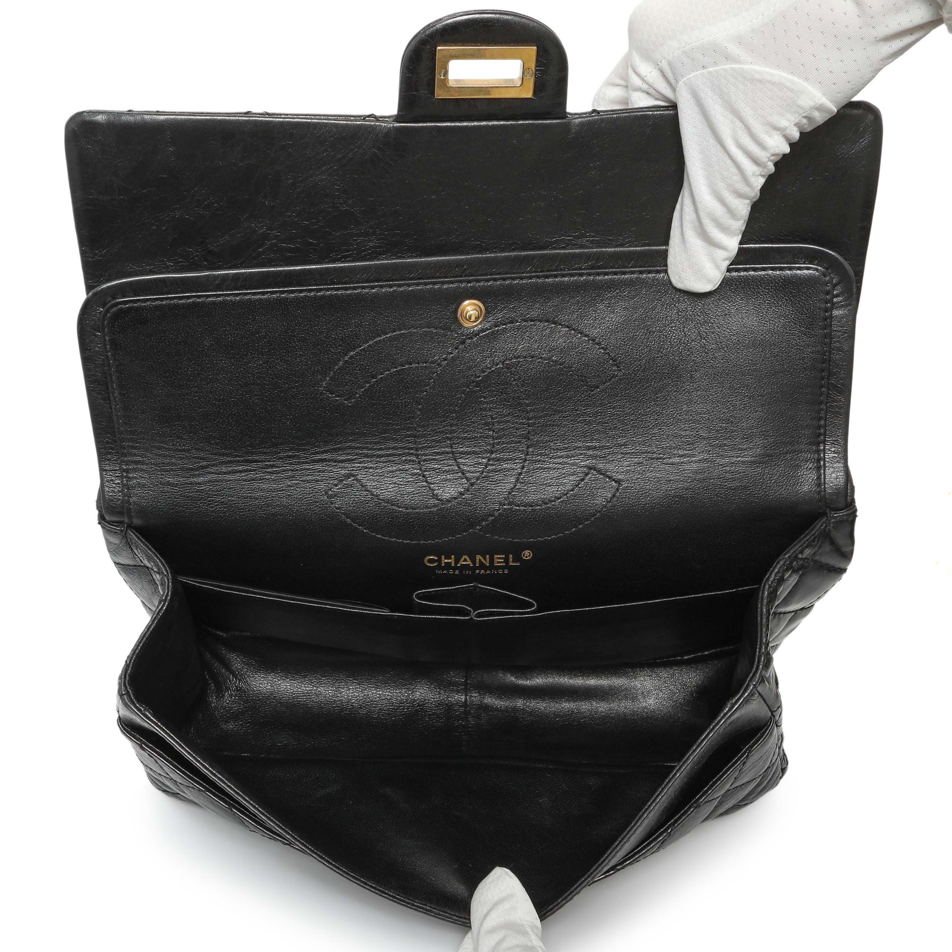 Exclusive Chanel Black Quilted Aged Calfskin 2.55 Reissue 226 Flap — Top View