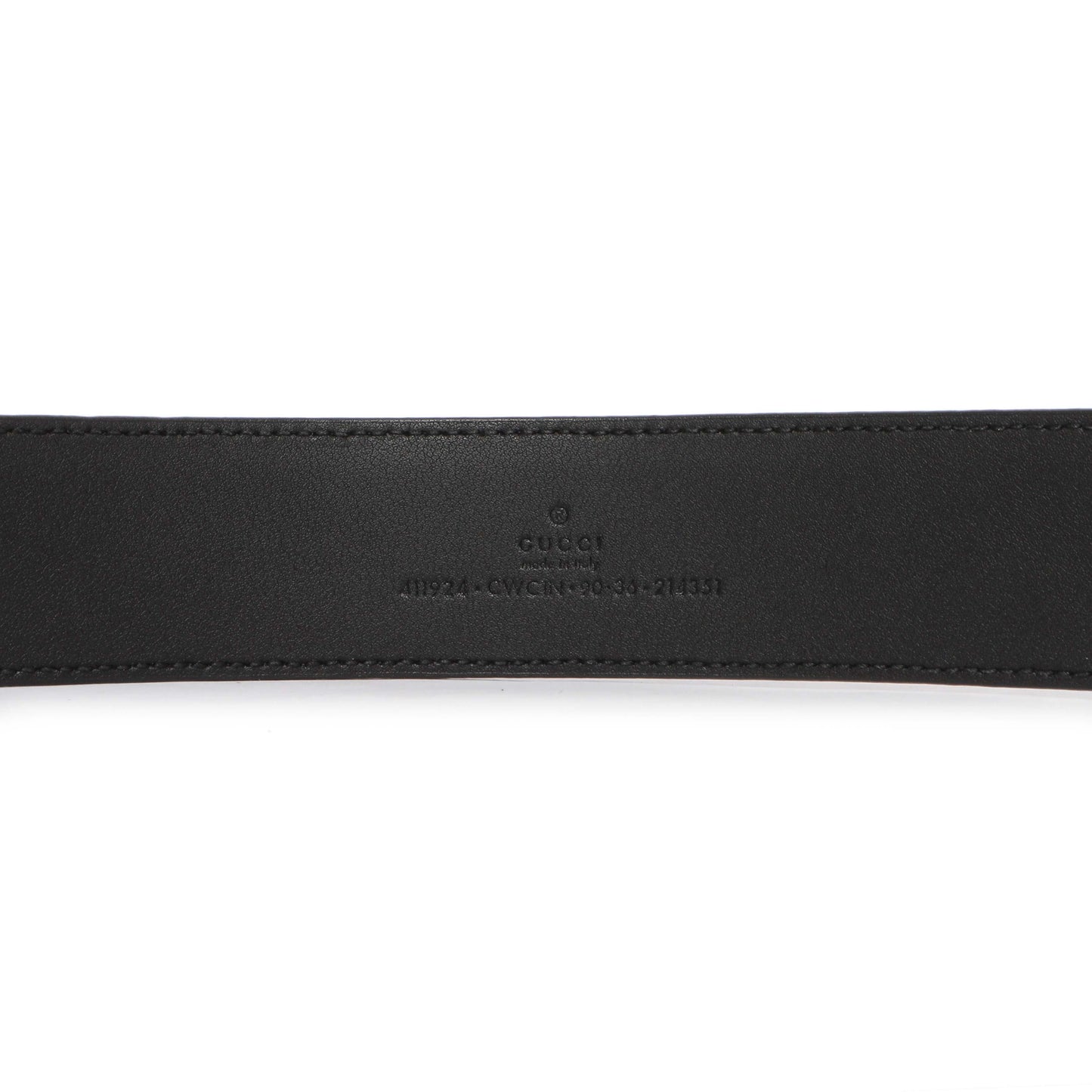 Exclusive Gucci Black Guccissima Interlocking G 40mm Belt — Top View