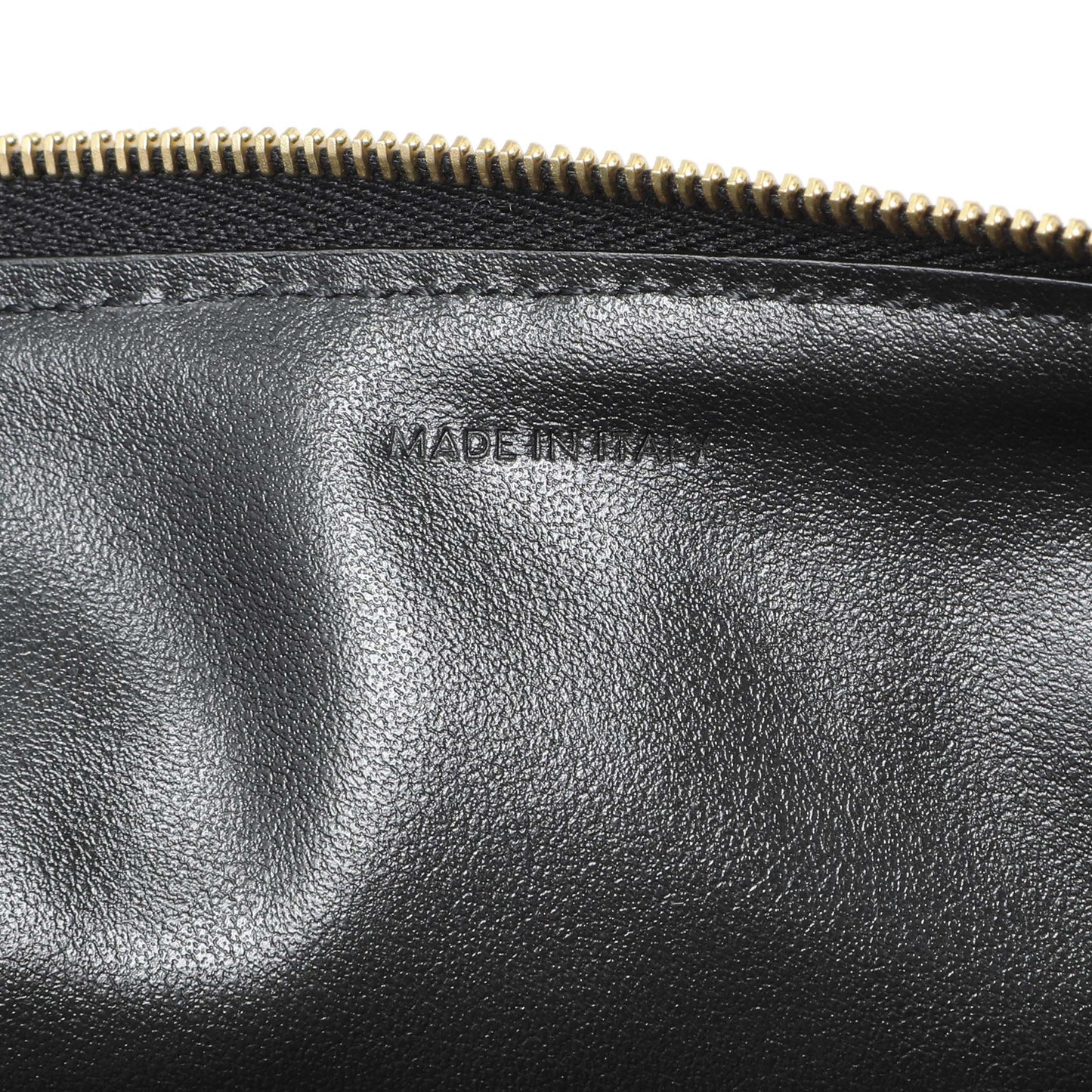 Exclusive Celine Black Calfskin Quilted C Charm Pouch — Lifestyle View