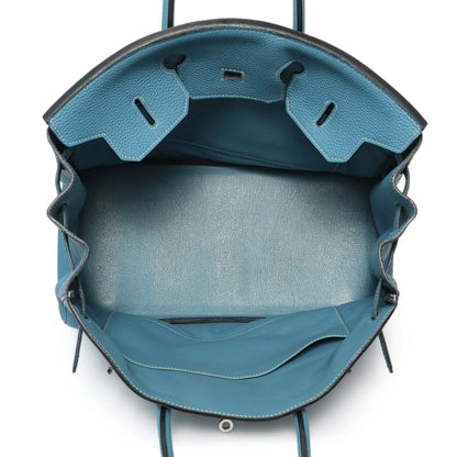 Exclusive Hermes Blue Jean Clemence Birkin 35 — Alternate View 8