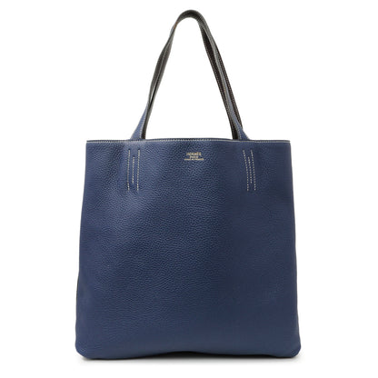 Exclusive Hermes Blue Taurillon Clemence Double Sens 36 — Front View