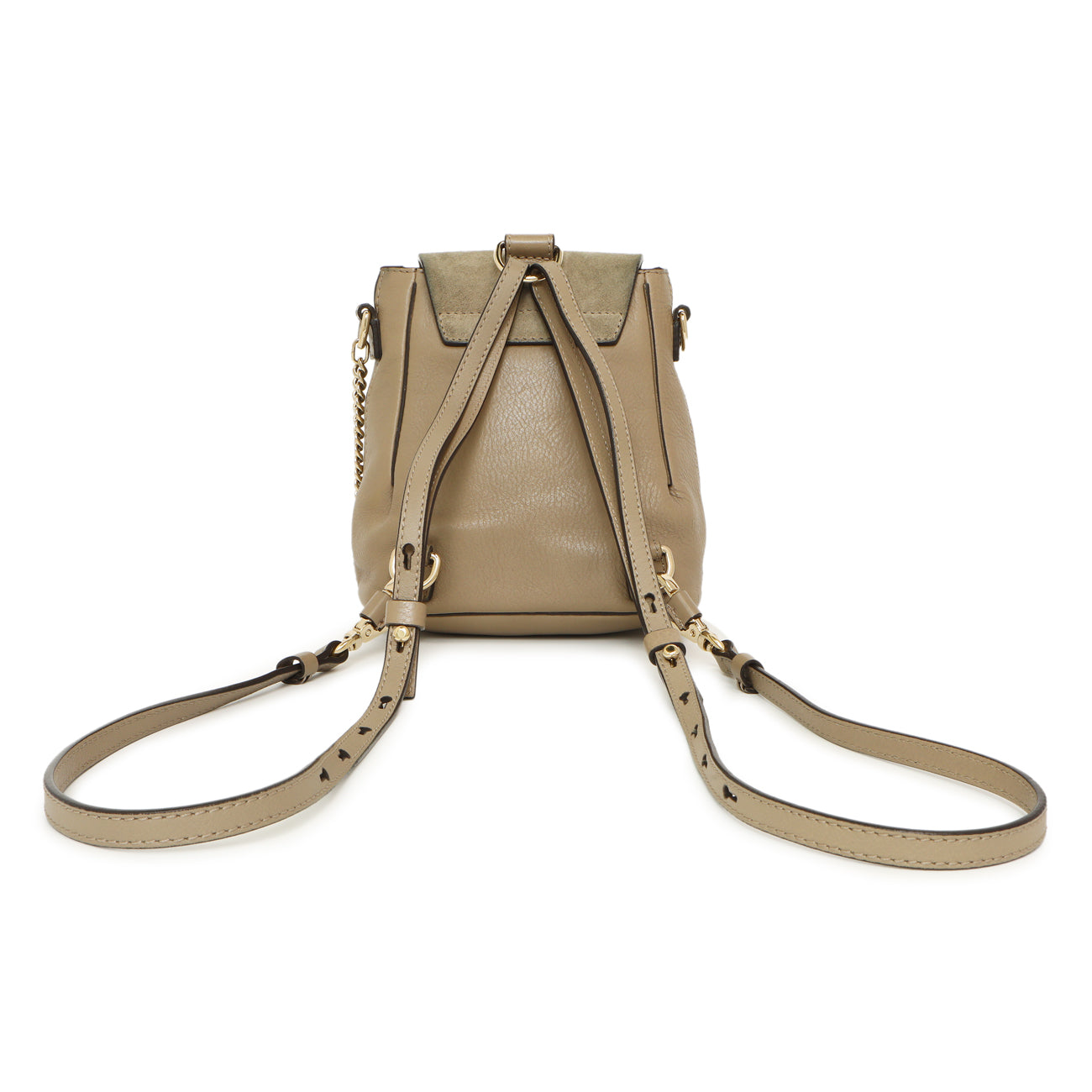 Exclusive Chloe Grey Suede Calfskin Mini Faye Backpack — Side View