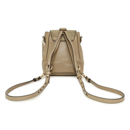 Exclusive Chloe Grey Suede Calfskin Mini Faye Backpack — Side View