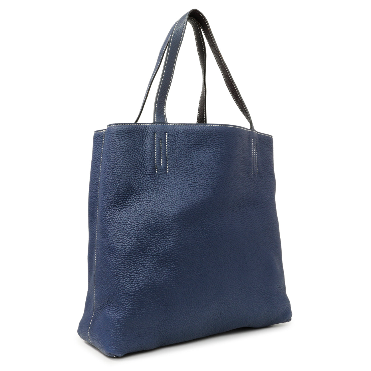 Exclusive Hermes Blue Taurillon Clemence Double Sens 36 — Back View