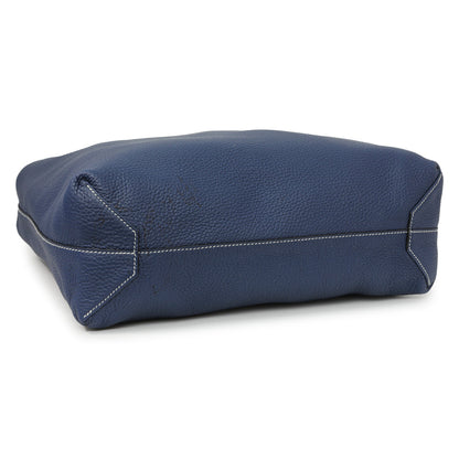 Exclusive Hermes Blue Taurillon Clemence Double Sens 36 — Detail View