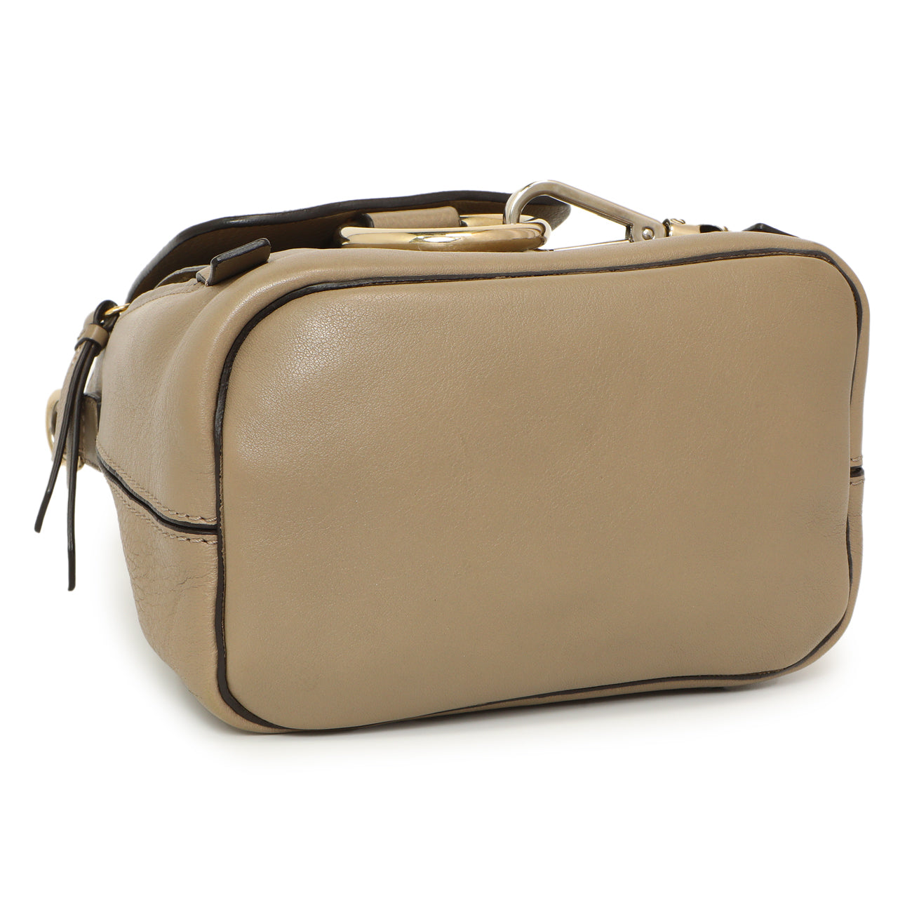 Exclusive Chloe Grey Suede Calfskin Mini Faye Backpack — Back View