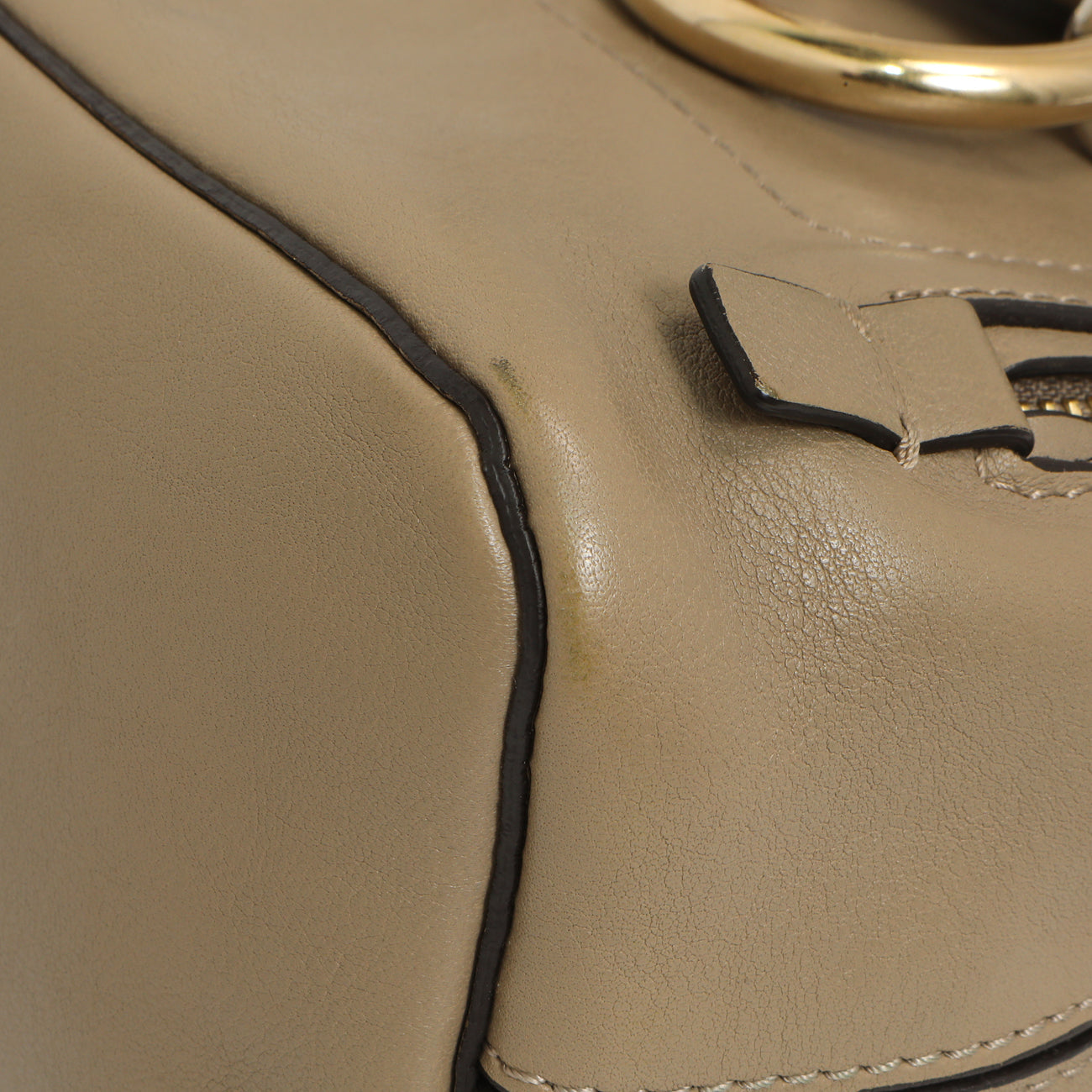 Exclusive Chloe Grey Suede Calfskin Mini Faye Backpack — Detail View
