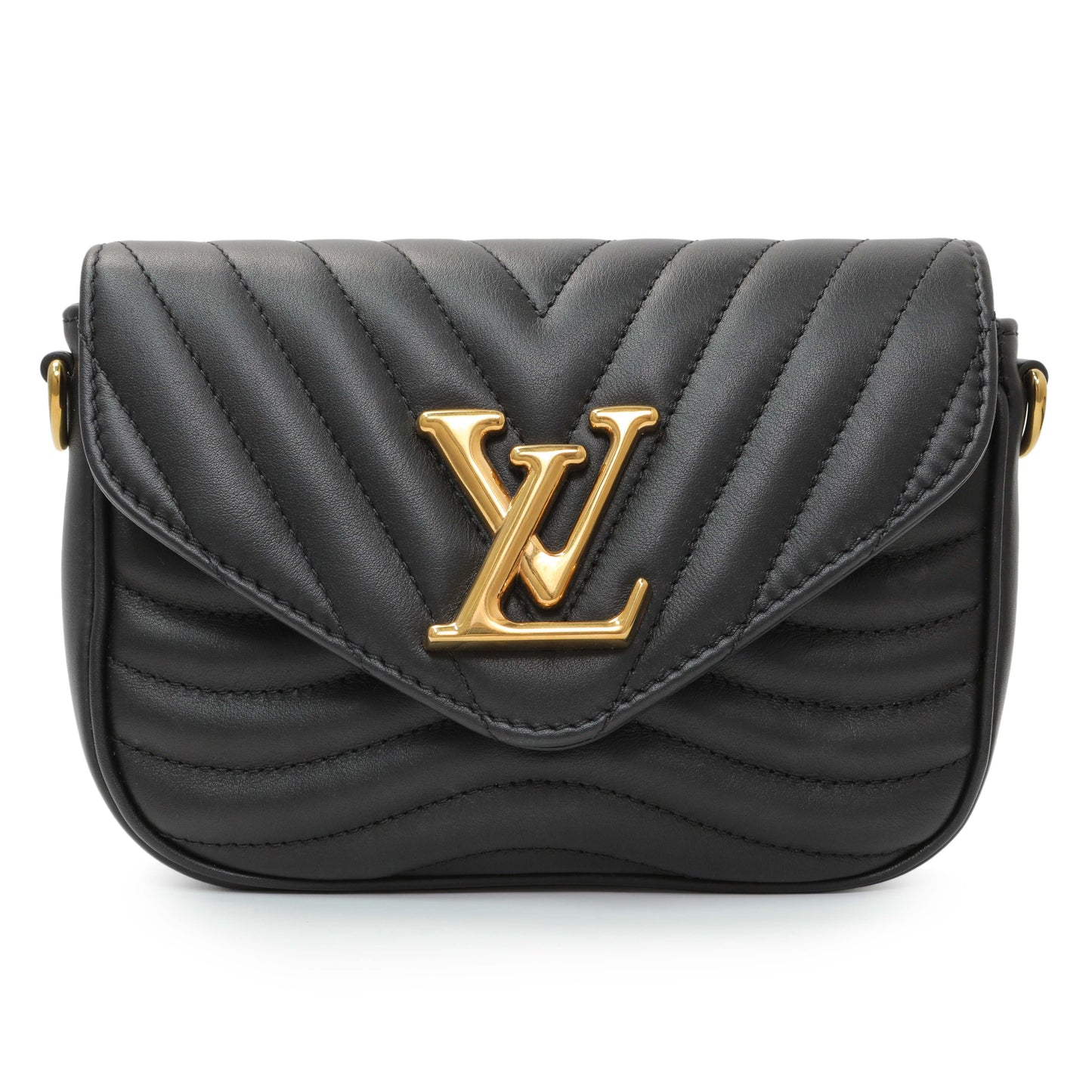 Exclusive Louis Vuitton Black Calfskin New Wave Multi Pochette — Side View