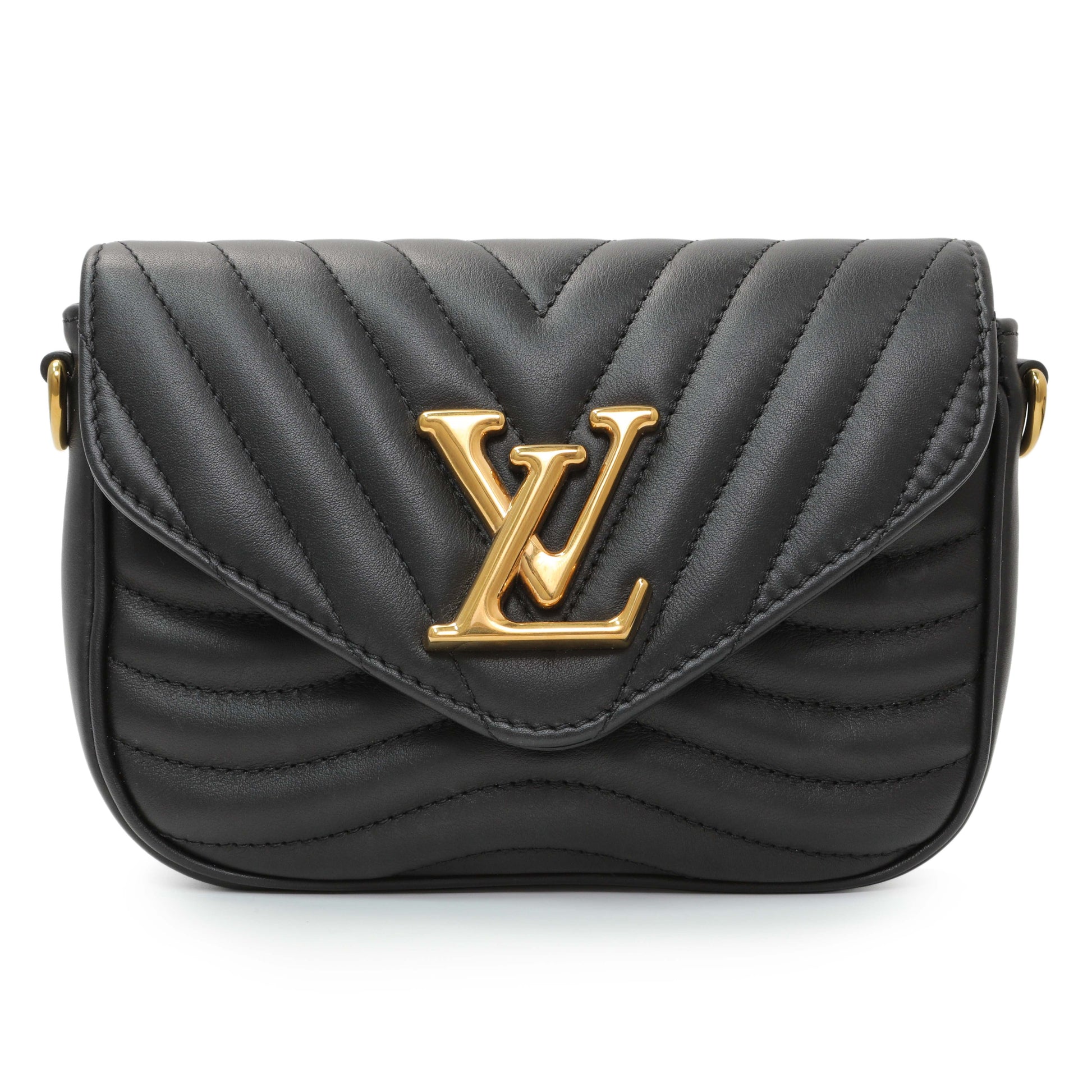 Exclusive Louis Vuitton Black Calfskin New Wave Multi Pochette — Side View