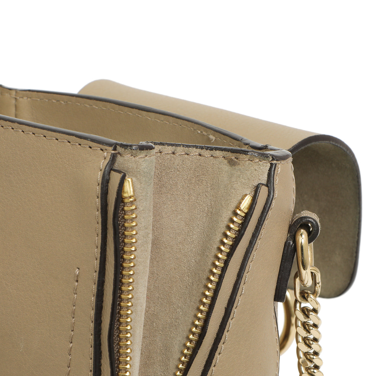 Exclusive Chloe Grey Suede Calfskin Mini Faye Backpack — Alternate View 12