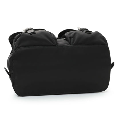 Exclusive Prada Black Tessuto Nylon Medium Backpack — Back View
