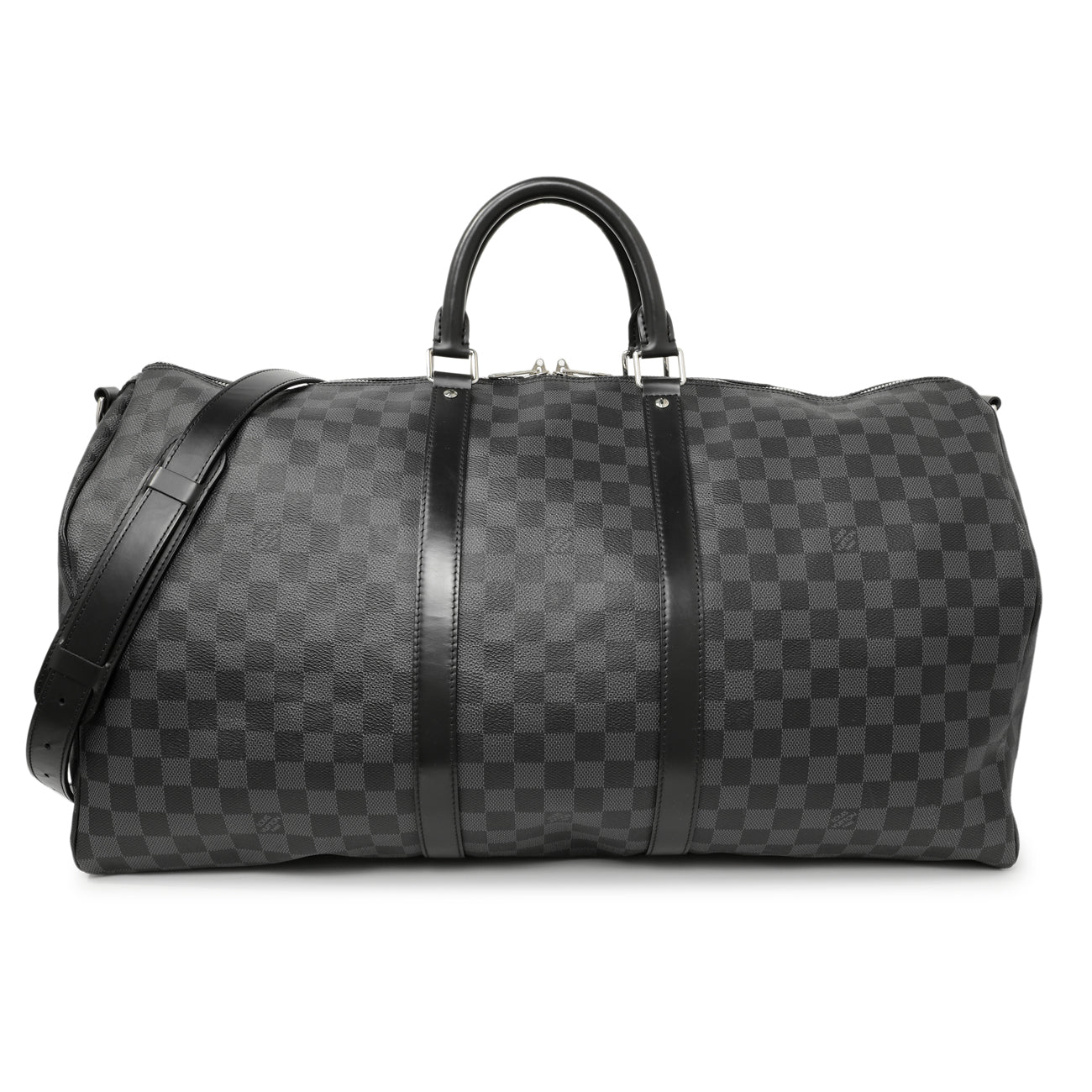 Exclusive Louis Vuitton Damier Graphite Keepall Bandouliere 55 — Front View