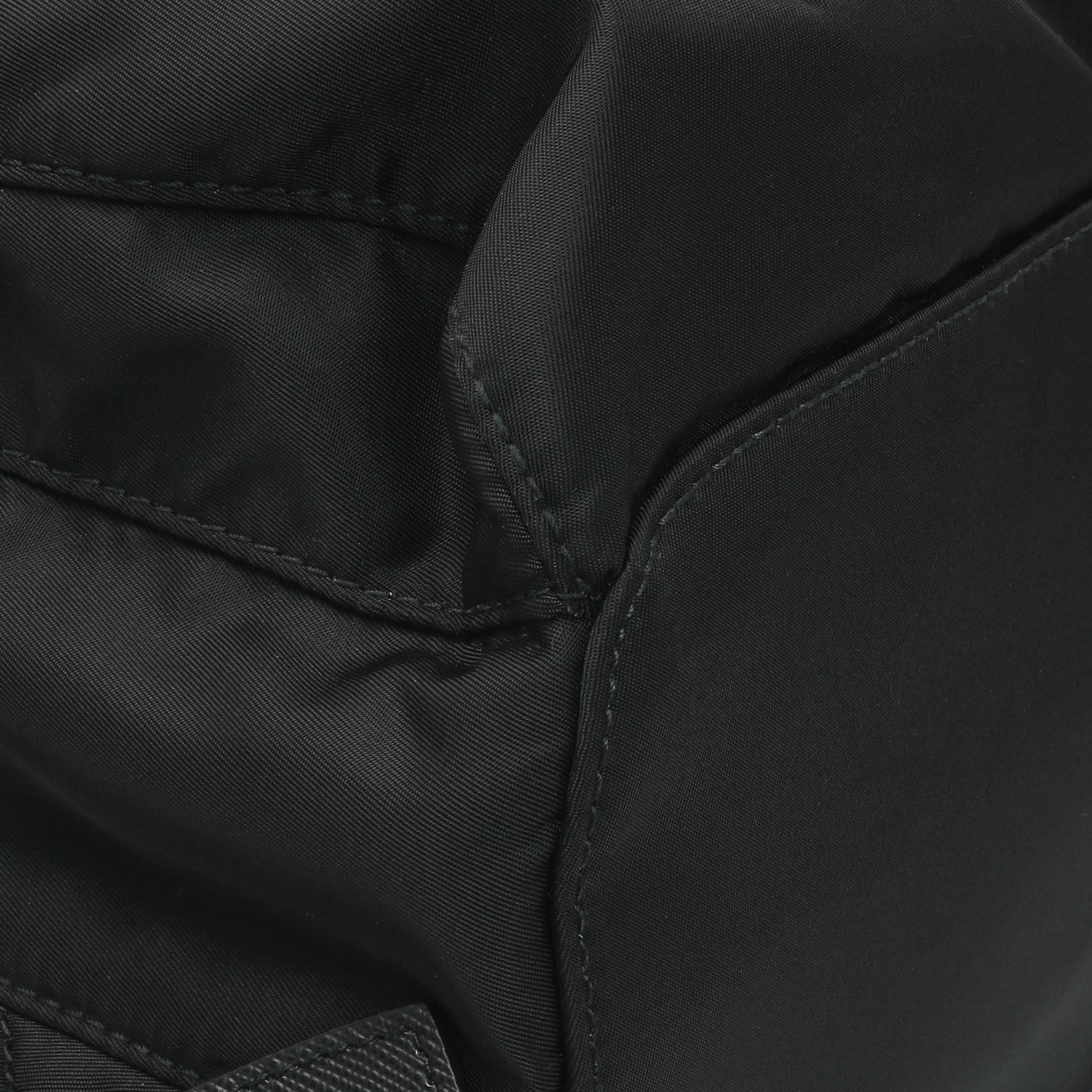 Exclusive Prada Black Tessuto Nylon Medium Backpack — Top View