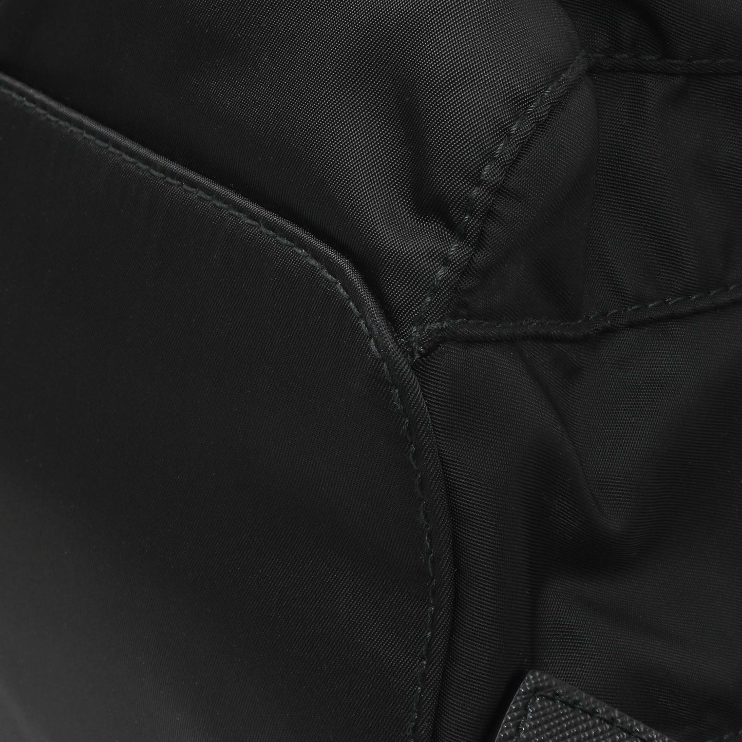 Exclusive Prada Black Tessuto Nylon Medium Backpack — Detail View