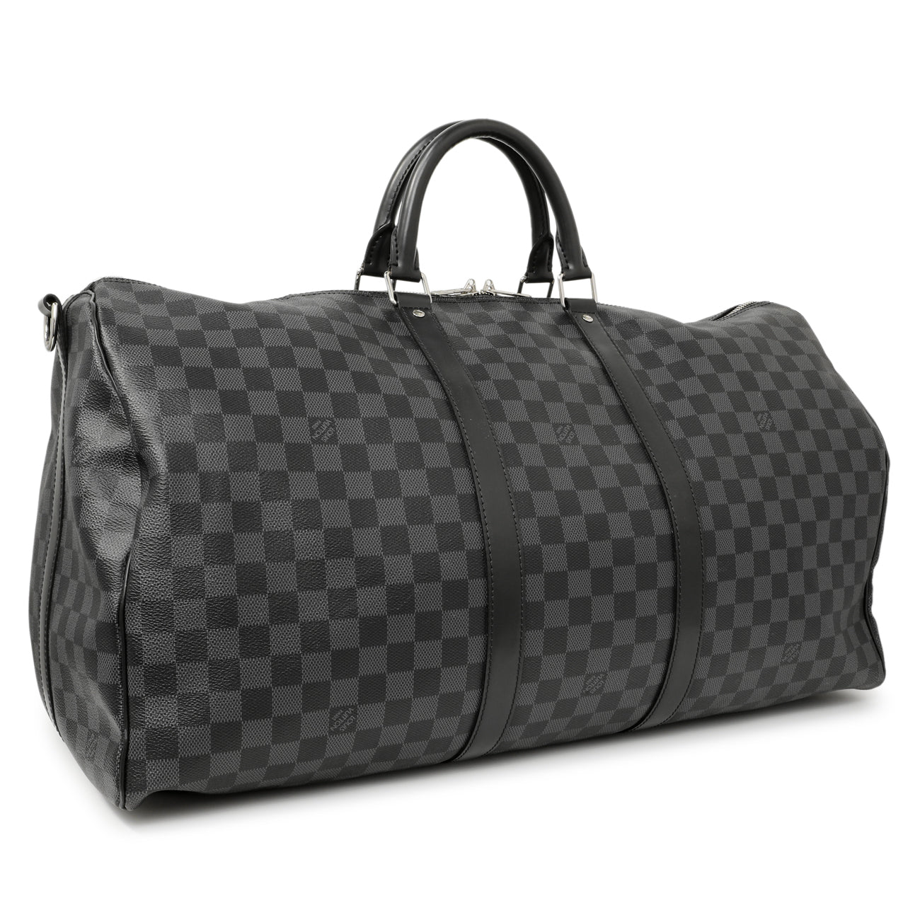 Exclusive Louis Vuitton Damier Graphite Keepall Bandouliere 55 — Side View