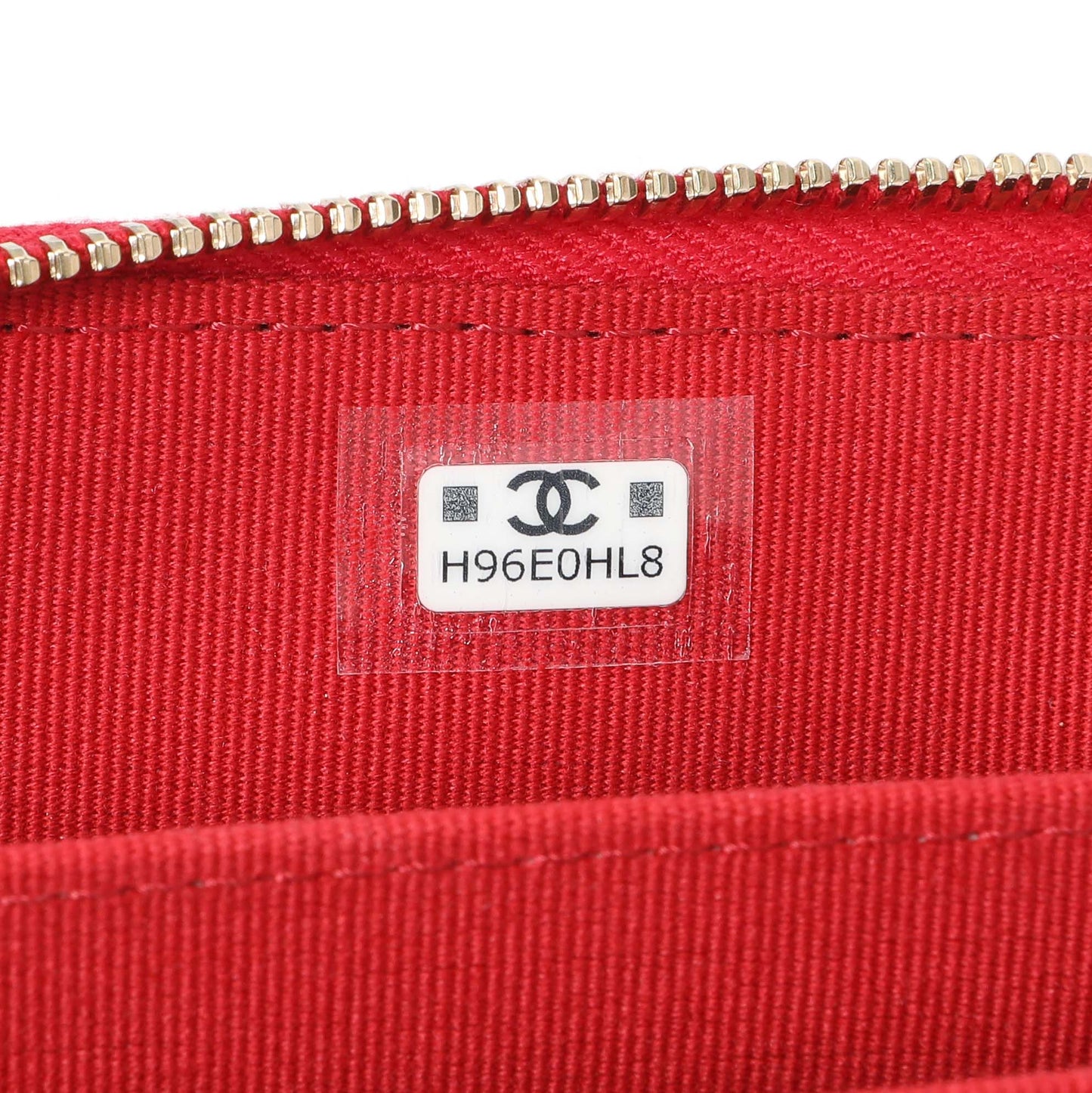 Exclusive Chanel Red Lambskin Coco Love Zip Coin Purse — Lifestyle View