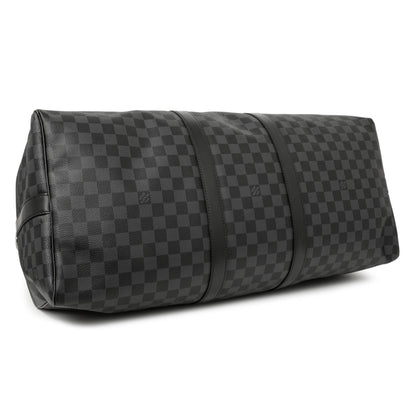 Exclusive Louis Vuitton Damier Graphite Keepall Bandouliere 55 — Back View