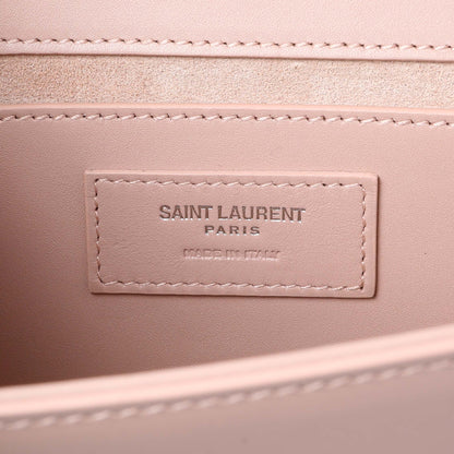 Exclusive Saint Laurent Pink Smooth Calfskin Medium Classic Monogram Kate Tassel Satchel — Detail View