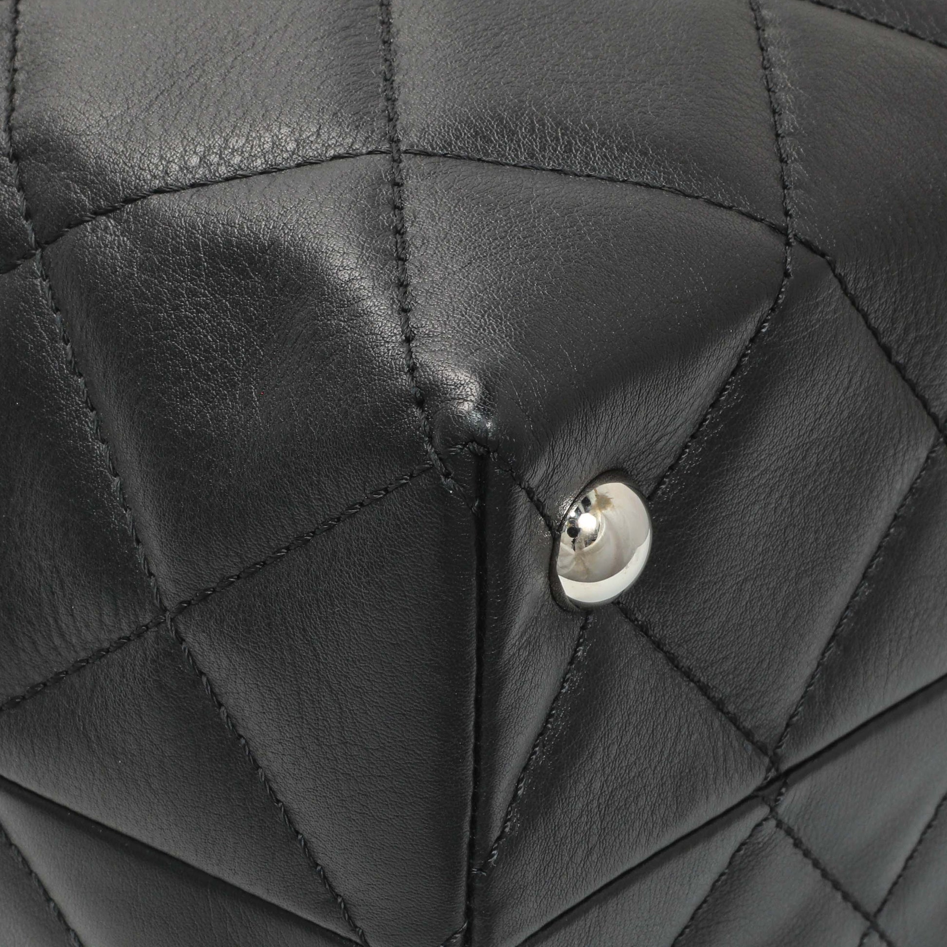 Exclusive Chanel Black Calfskin Quilted Large In the Business Tote — Top View
